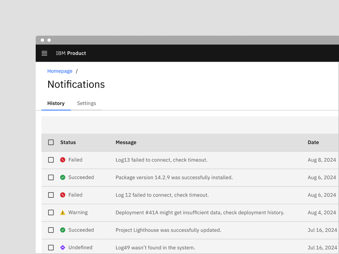 Carbon notification component